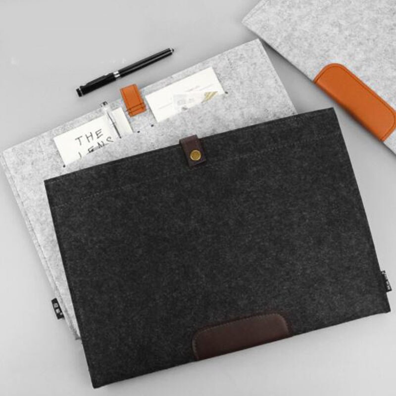 Carpeta de bolsillo de fieltro minimalista para documentos, carpeta de documentos de negocios, información oficial, suministros de oficina, A4