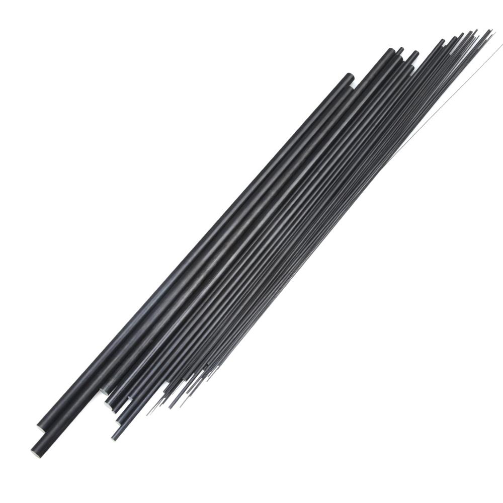 5 Stück/10 Stück Kohlefaser-Stab, solide Rundstäbe, Durchmesser 1 mm, 2 mm, 3 mm, 4 mm, 5 mm, 6 mm, 7 mm, 8 mm, 11 mm, 12 mm, Länge 500 mm für Heimwerker