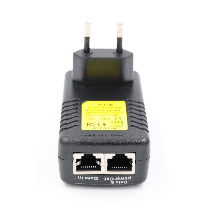 POE Injector 48 V 0.5A poe power adapter injector voor IP bewakingscamera 802.3af EU Plug