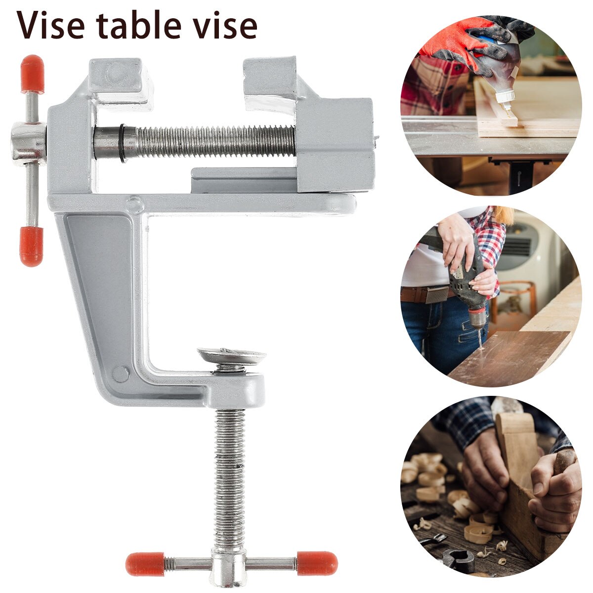 Universal Table Vise Adjustable Mini Bench Clamp Home Clamp-On Vise DIY Clamps Repair Tool Work Bench Vise for Woodworking