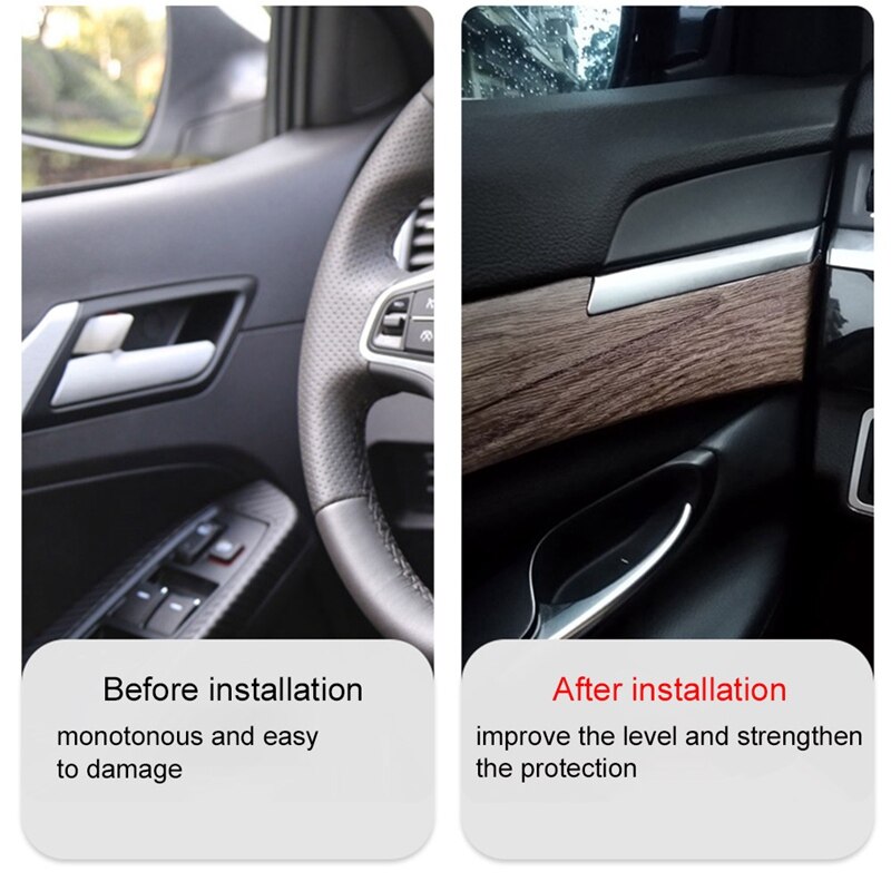 High Glossy Wood Grain Textured Vinyl Sticker Decal Roll Car Interior DIY Film Wrap Automobiles Waterproof Vinyl Car Sticker