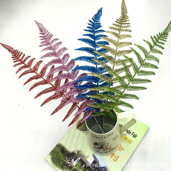 10Pcs Perzische Leaf Gold Glitter Kerst Blad Kunstmatige Bladeren Kerstversiering, 47*15 Cm: mix colors