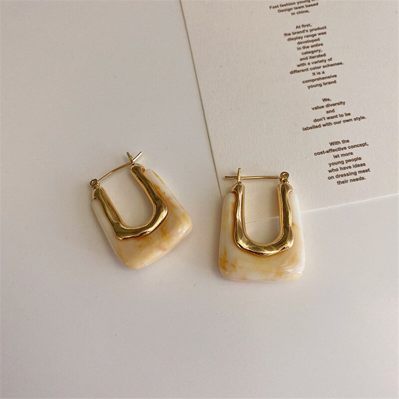 Farverige klar harpiks akryl øreringe til kvinder geometriske hule statement øreringe piger smykker: 8