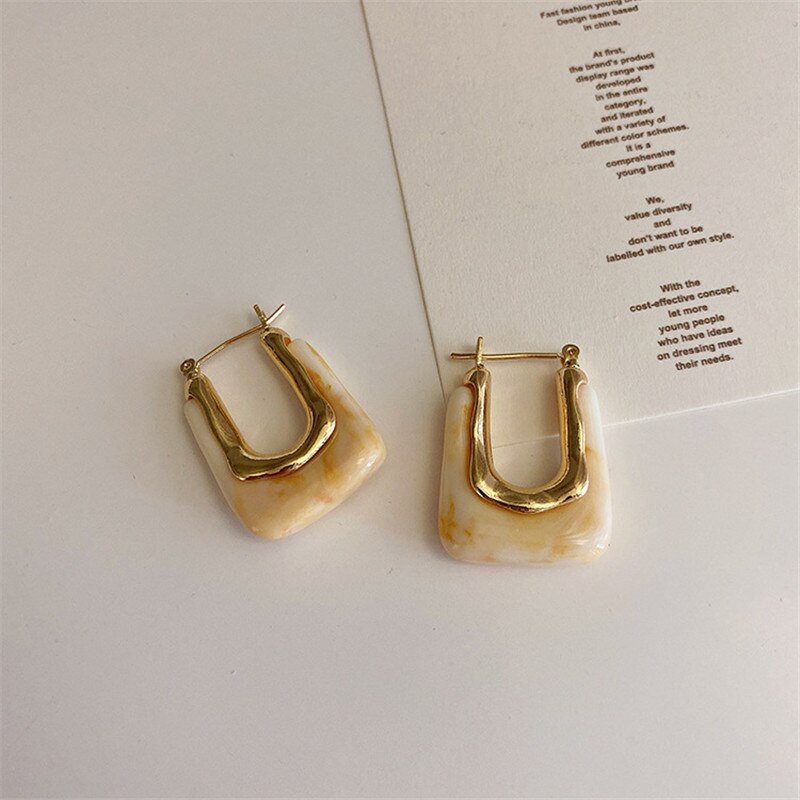 Pendientes de Gota Acrílicos para Mujer, Aretes de Resina Transparente con Formas Geométricas Huecas, de Joyería,: 8