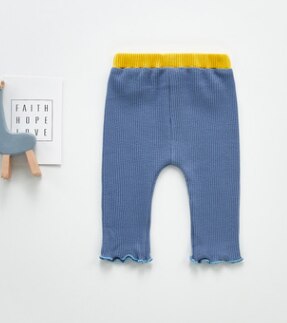 Baby Zomer Outfit, Kleur Contrast Elastische Taille Geribbelde Midden Shorts Met Ruffle Hem Voor Peuter Jongens, meisjes, 0-18 Maanden