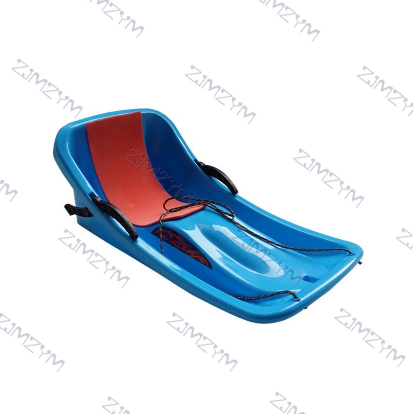 JK1225P High Backrest Thickened Antiskid Snowboarding Adults Sand Grass Skiing Board Outdoor HDPE Sleigh Children's Snowboard: sky blue