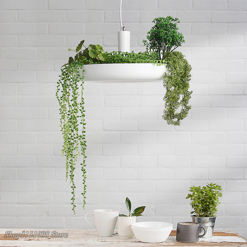 Nordic Plant Hanglampen Diy Tuin Led Lamp Bloempot Opknoping Lamp Eetkamer Restaurant Verlichtingsarmaturen Thuis Decor