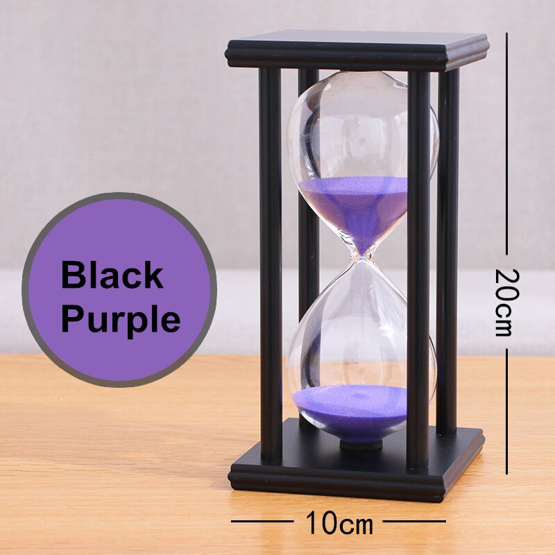 Timeglas 60 minutter sand ur ur en times timer træ timing ur boligindretning moderne dekoracion hogar moderno sl -4z: Sort lilla