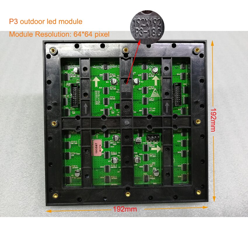 P3 Led Teken 64*64 Pixels Led Module 192*192Mm 1/16S Led Video Wall outdoor Waterdichte Matrix Led Display Taxi Panel Full Color