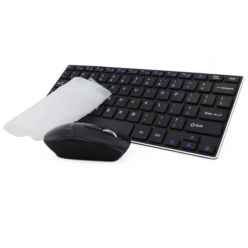 Chyi 2,4 ghz wireless keyboard and mouse mini portable keyboard mouse combo slim ergonomic keyboard for computer laptop pc macbook: Black