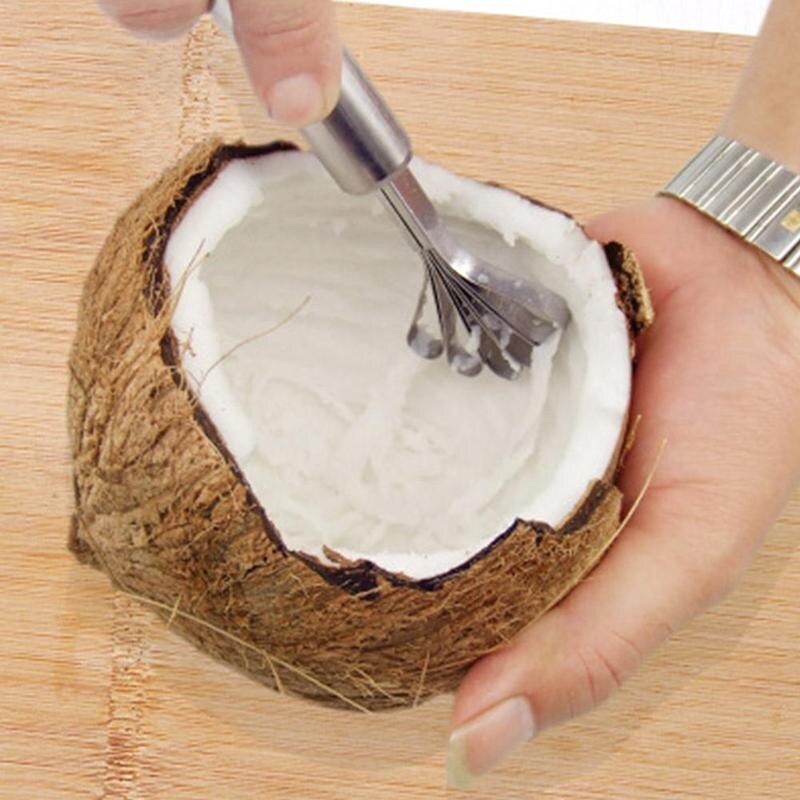 Coconut Shaver Steel Fish Scale Scraper Fish Skin Brush Peeler Fish Cleaning Tool Kitchen Gadget LPT5214