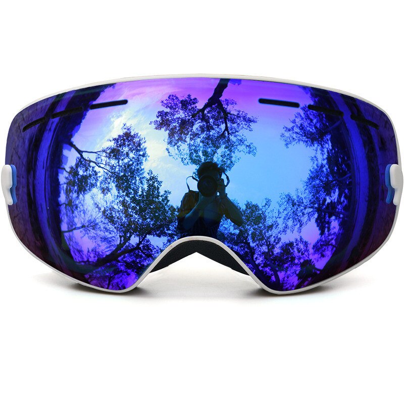 Óculos de esqui para crianças, óculos para meninos e meninas, proteção uv/neve, multi cores/duplo, anti-neblina, snowboard, ski: C6 White Blue