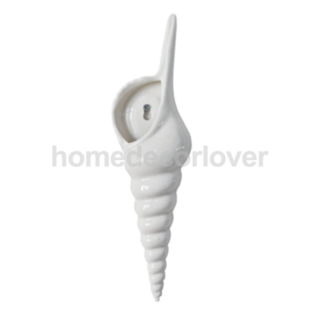 3D Decorative Porcelain Vases Spiral Shell Wall Flower Vase Hydroponics Plants Flower Holder Bottle, Wall Mounted: 2