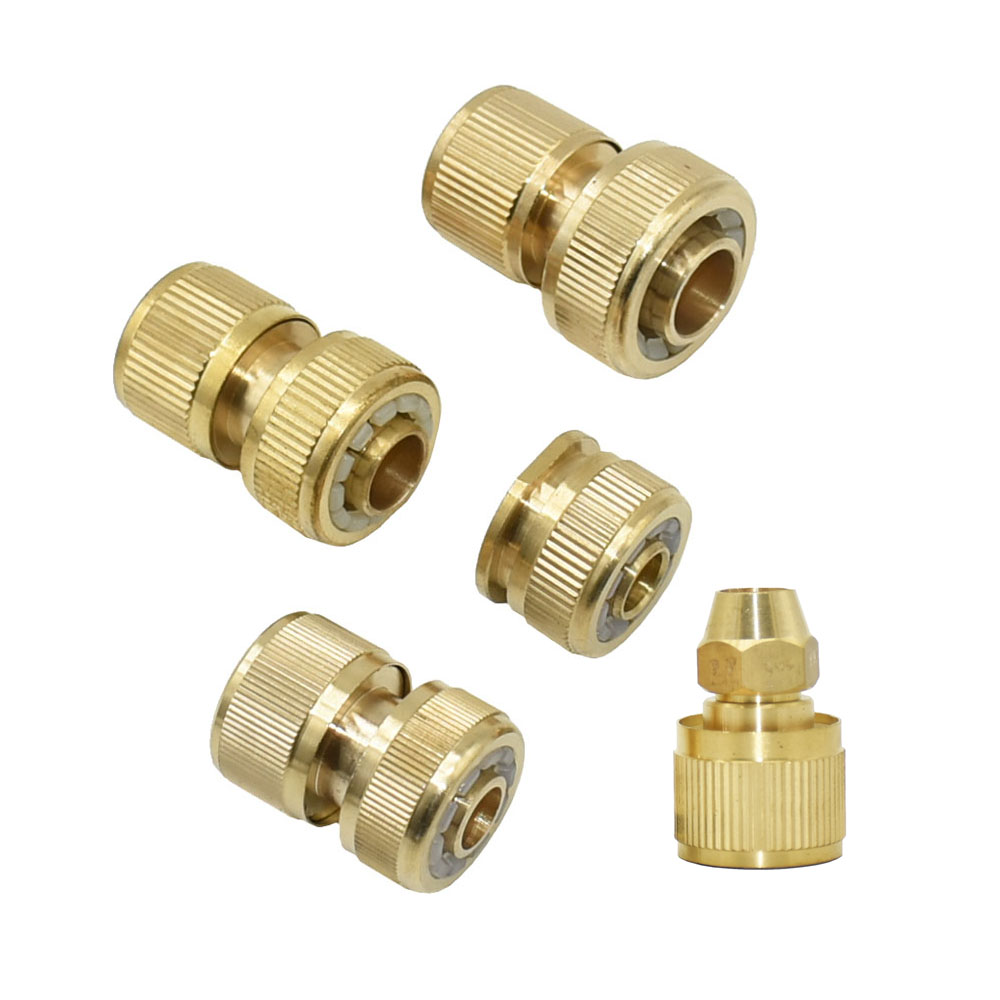 1/2 3/4 5/8 1" Thread Hose Quick Connector Brass Garden Watering Fittings Drip Irrigation Copper Hose Quick Coupler