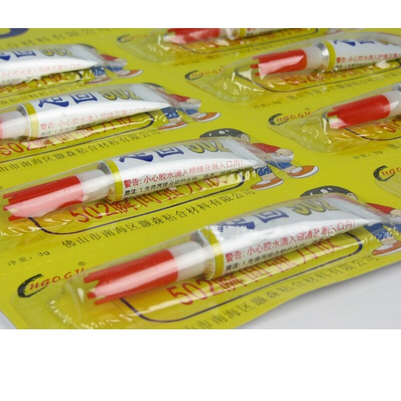 12pcs super 502 liquid glue cyanoacrylate Multifunctional adhesive strong quick dry metal wooden plastic for school office tool