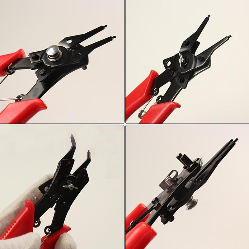 4 In 1 Multitool Snap Ring Pliers Set For Internal Retaining External Tools Head Spring Plier Combination Clip Disassembly F4C3