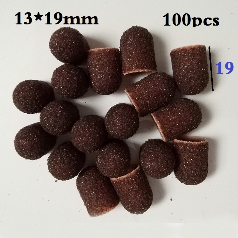 100 kpl/erä  #80,120,180 13*19 mm hiomalohko hihakorkki manikyyriviilatyökalut kynsipora kiillotustarvikkeet hiekka -13