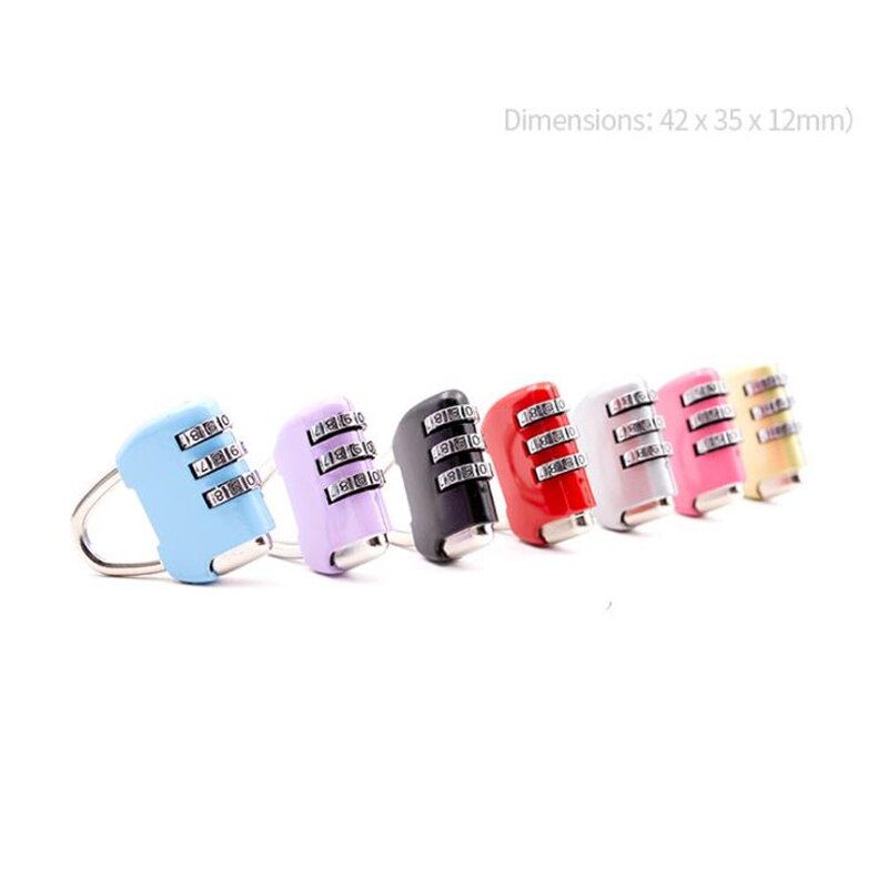 Mini Zinc Alloy Padlock Travel anti-theft Backpack Padlock Small Resettable 3-digit Combination School Bag Password Lock