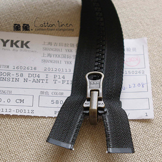 Fermeture éclair en résine 5 # YKK | section longue de tête rotative double face pour vêtements de 60cm ~ 80cm