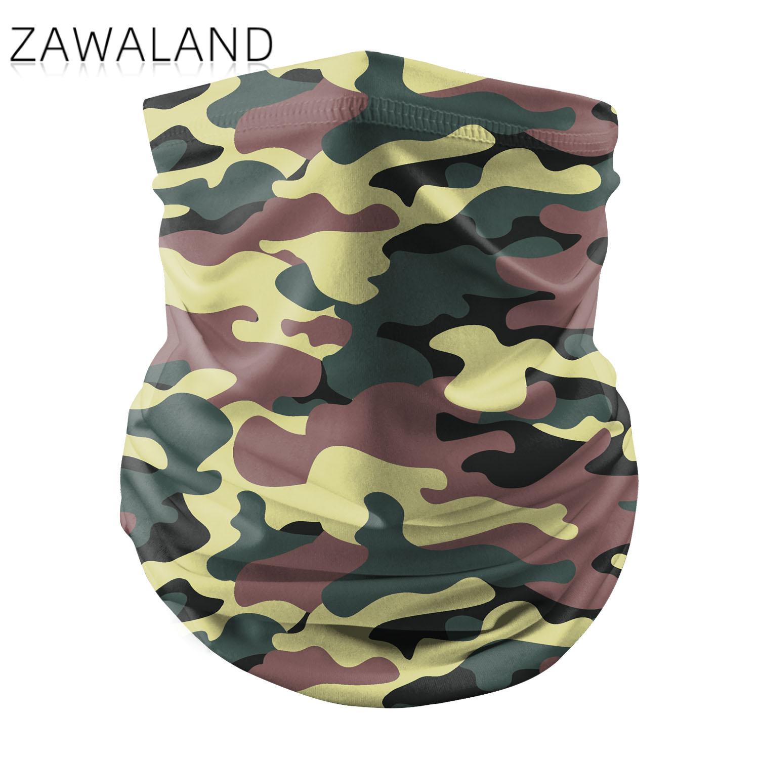 Zawaland kamouflage halsduk hals dam män vindtätt tryck tubulär bandana anti damm cykling vandring halv ansikts halsduk unisex