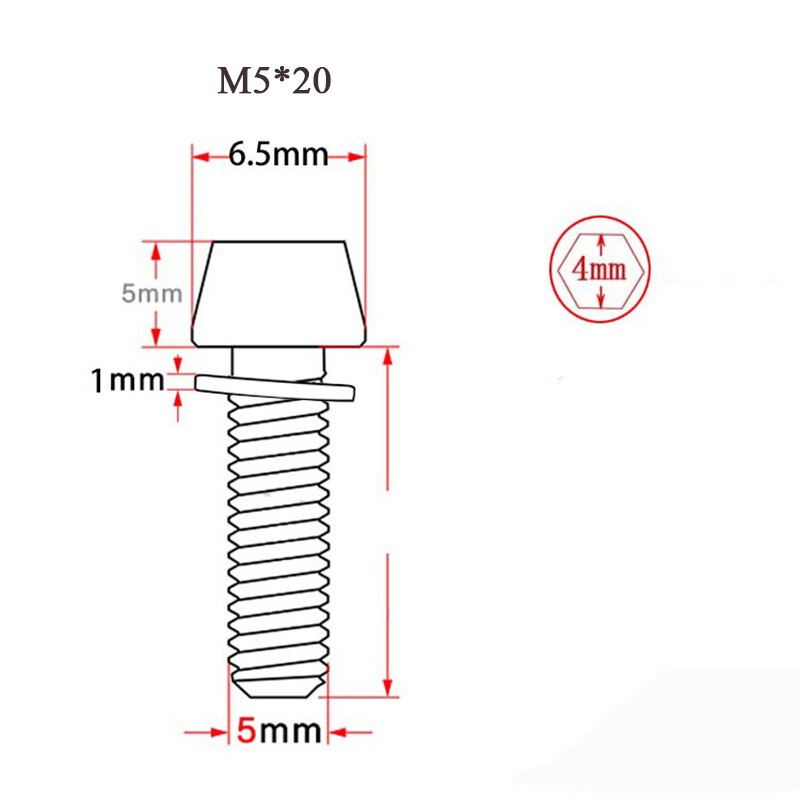 4/8/16Pcs Fiets Stuurpen Schroef M5 * 20 / M6 * 20 Fiets Stuur Schroef aluminium Bout Fixed Gear Mtb Fiets Accessoires