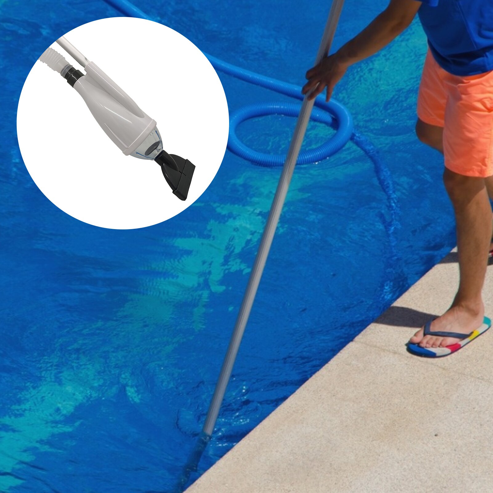 Swimming Pool Maintenance Cleaner Tool Kit Hand Held Water Vacuum Skimmer Section Head Cleaning Kit Pool Water Cleaner