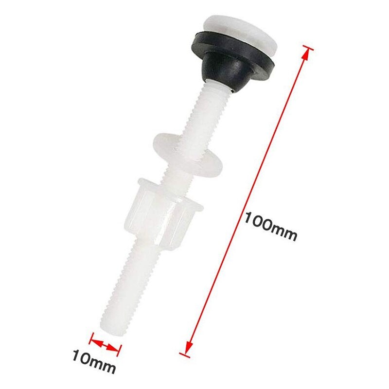 Paquete de 10 pernos de plástico con arandelas adecuadas para sujetar y reparar su tanque o asiento de inodoro fácil de instalar