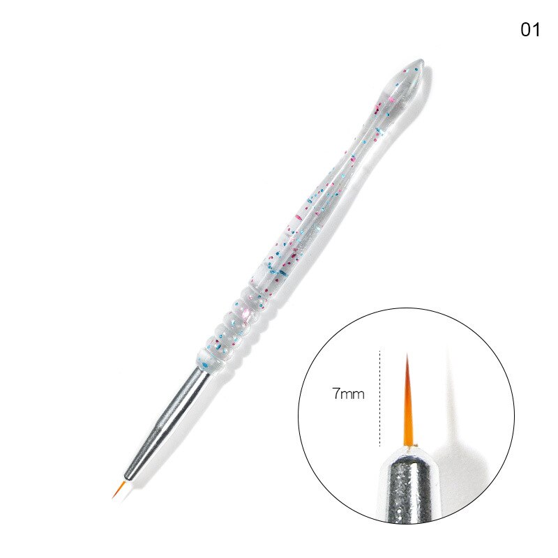 3 st kristall nagelpenna uv gel ritning måla nagelfoder pensel akryl nagelpenna fransk nagel kalebass handtag nail art gör-det-själv-verktyg