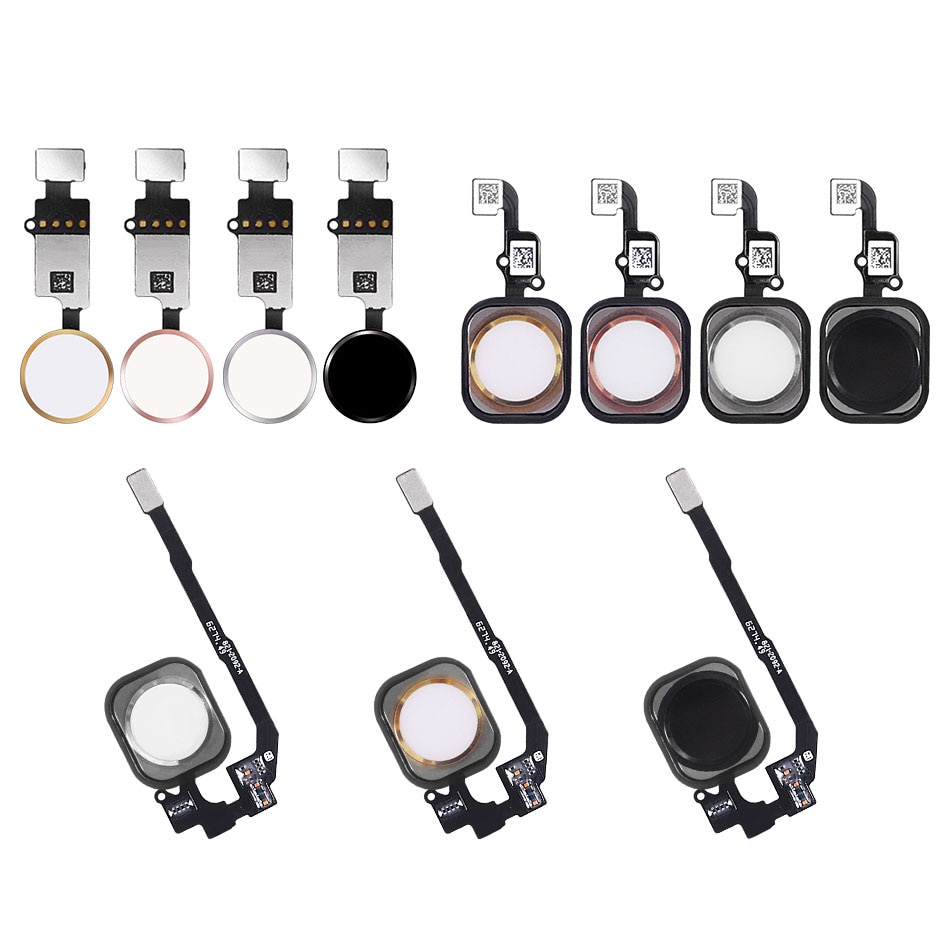Home Button with Flex Cable for iPhone 5 5C 5S 6 6Plus 6s plus 7 7Plus Home button Flex Cable Assembly Black Gold White