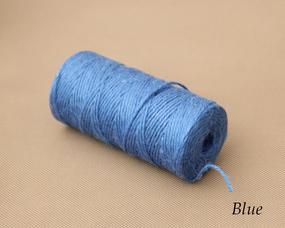 100M Natural Burlap Hessian Jute Twine Cord Hemp Rope Party Wedding Wrapping Cords Thread DIY Scrapbooking Craft Decor: blue