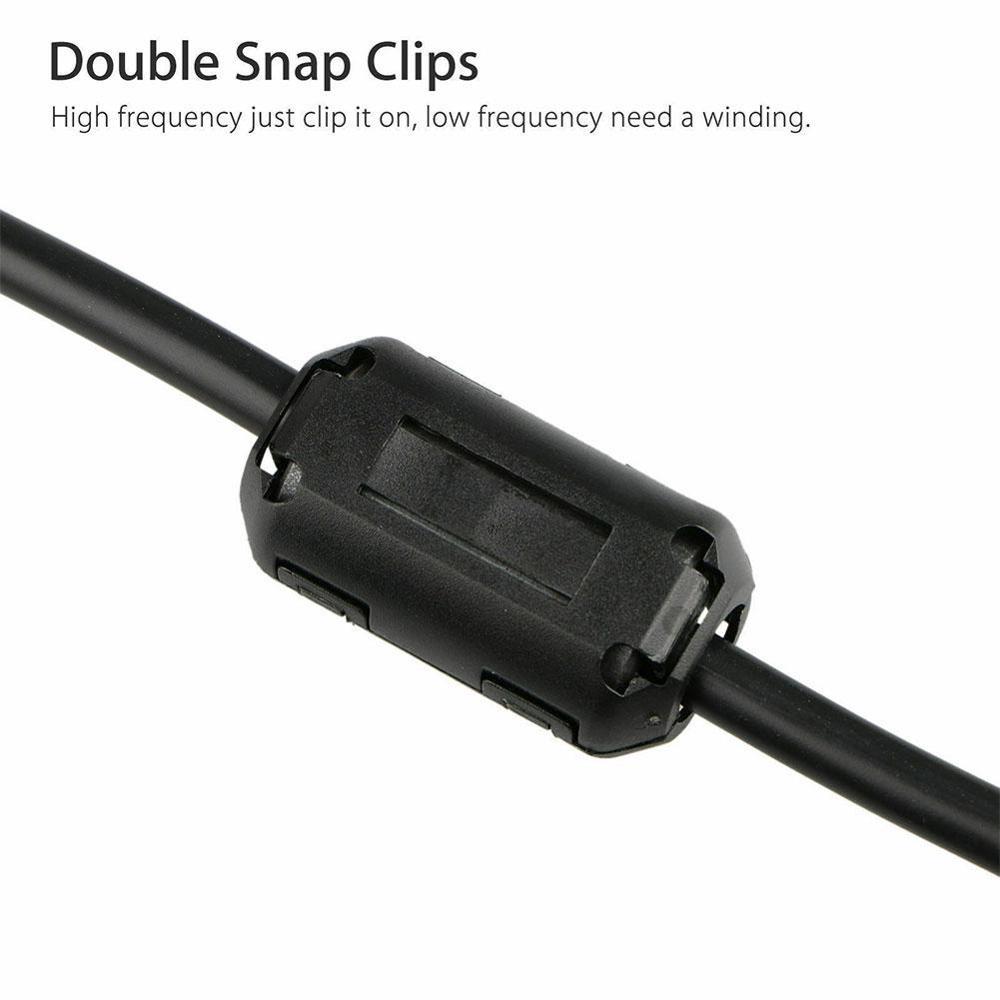 Anillo de ferrita con Clip, supresor de ruido para EMI RFI, componentes activos, filtros, 3mm, 5mm, 7mm, 9mm, 13mm, 2 uds.