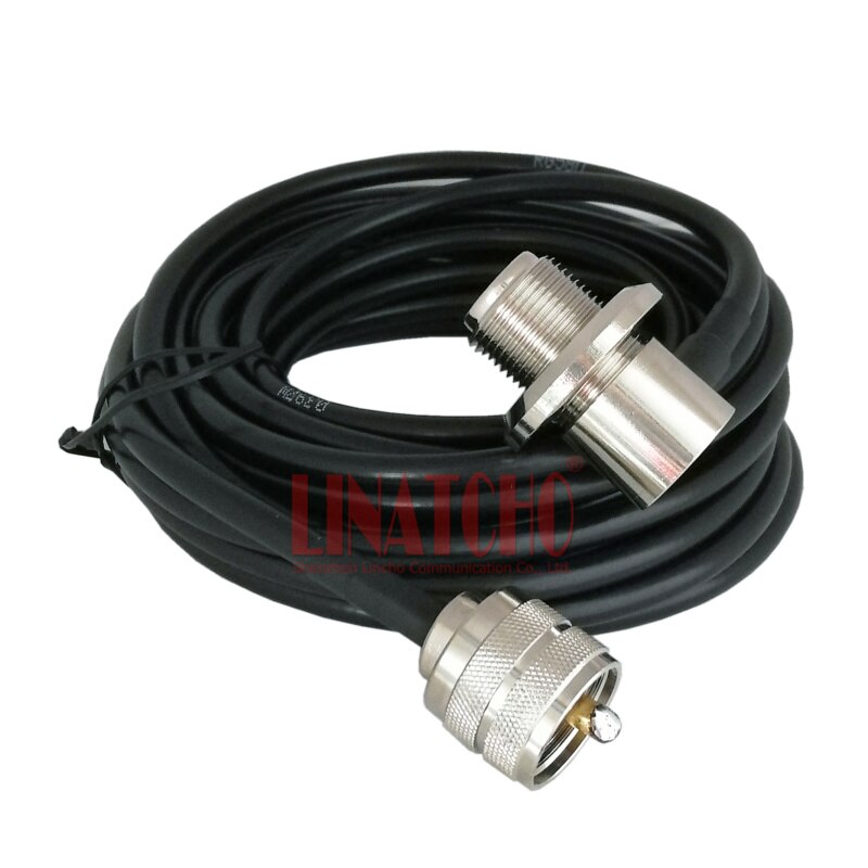 mobile verhical car two way radio antenna PL259 male uhf and SO239 5 meters RG58U copper RF coaxial cable