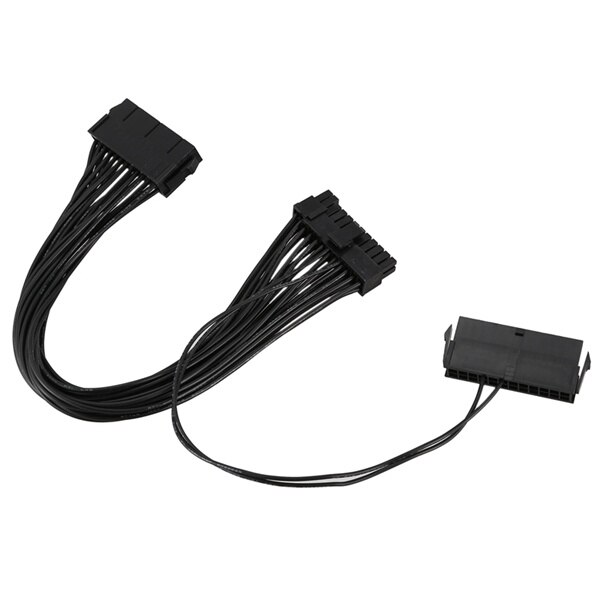 ATX Mining 30cm 24 Pin Dual PSU Power Supply Extension Cable for Computer Adaptor Cable Connector for Mining 24Pin 20+4pin