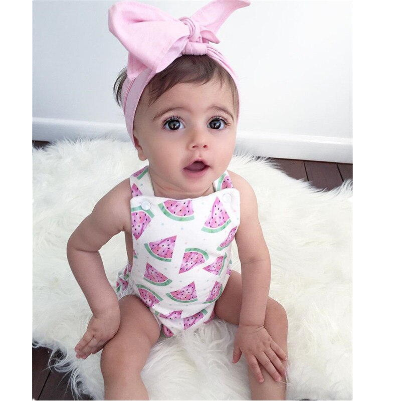 Baby Meisjes Bodysuit + hoofdband 0-24 M Outfits Zomer Zuigeling Baby meisjes kleding Sunsuit