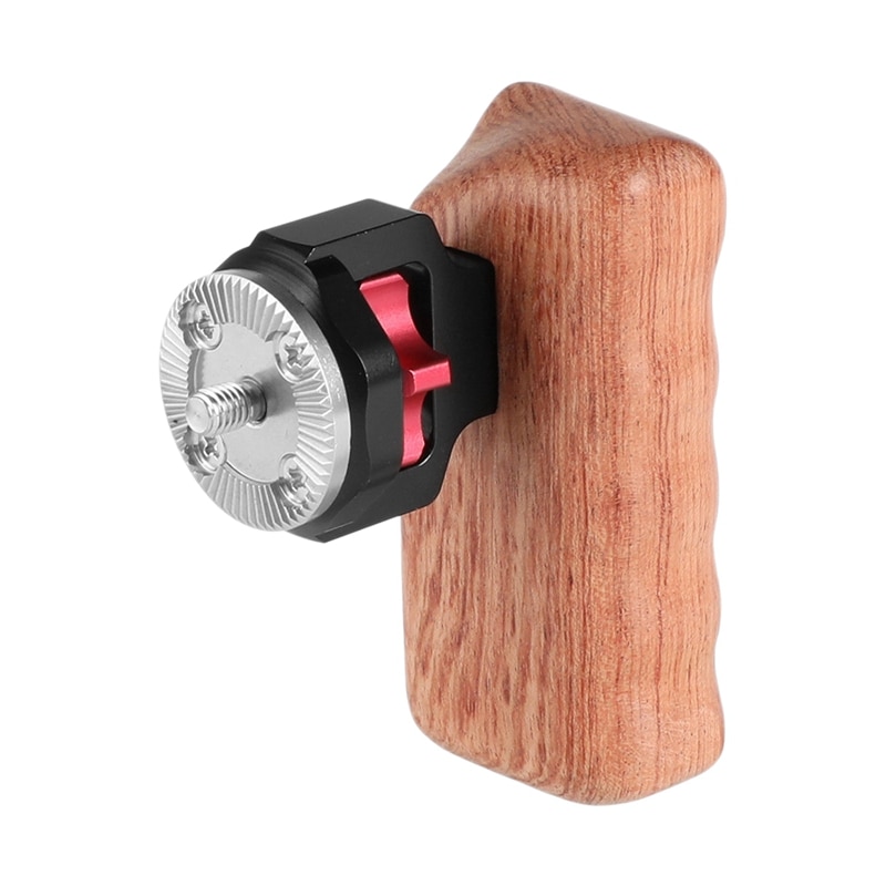 Left Wood Handgrip Work in Nato Rail for ARRI Rosette Extension Arm Kit Camera: Default Title