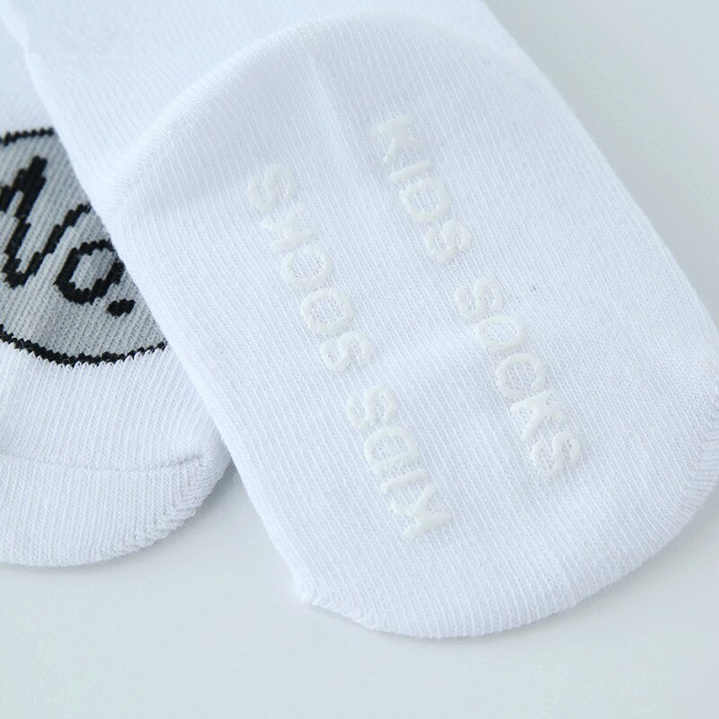 Hylidge Yes/No Print White Black Baby Girl Boy Socks Anti Slip Soft Cotton Kids Girl Ankle Socks for Newborn to 4 Years 1 Pair