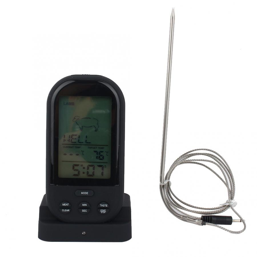 Wireless Digital Cooking Thermometer LCD Barbecue Timer Probe Temperature Cooking Tools