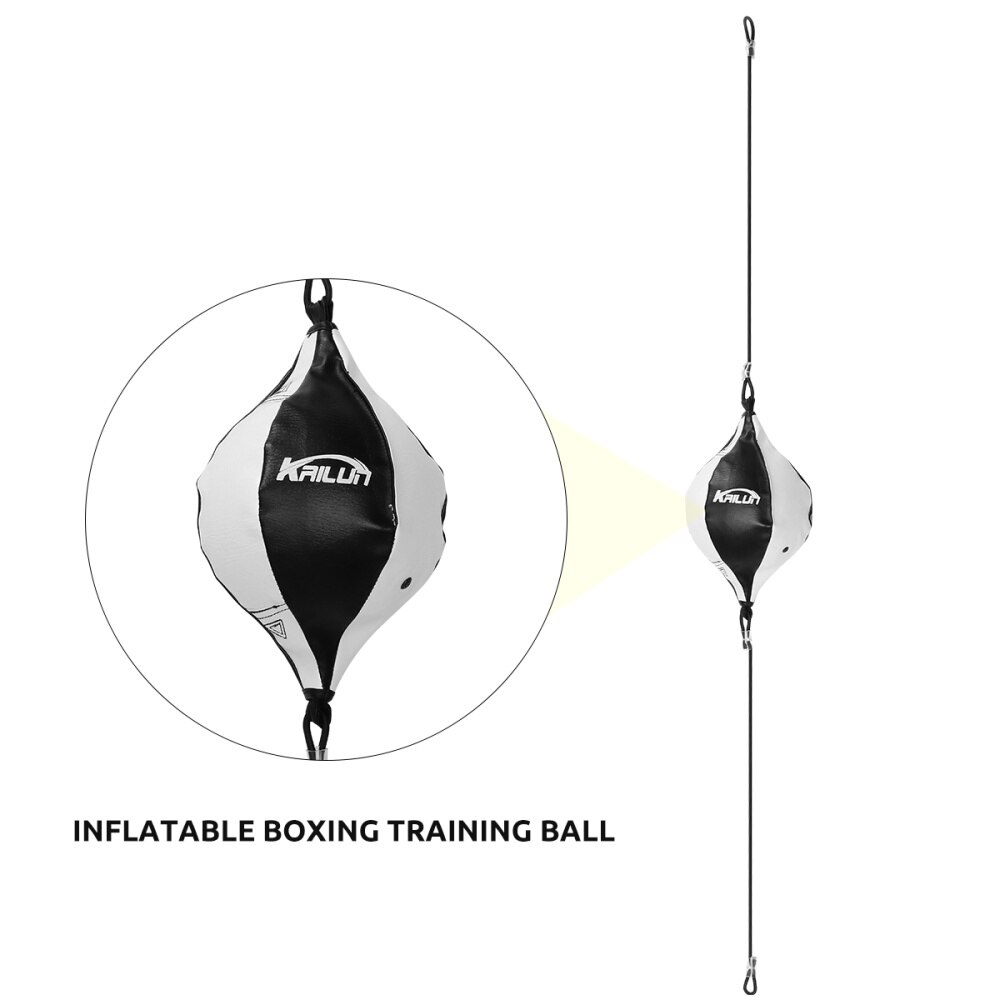 1 Set Boxing Chic Elastic Boxing Hanging Boxing Training Punching Bag: Black and white