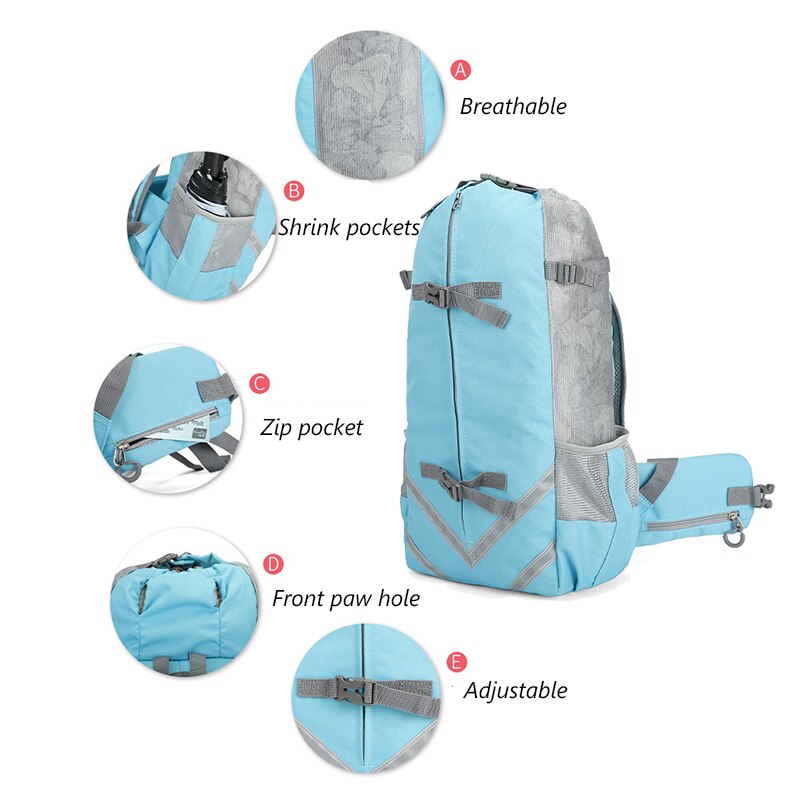 Mochila de viaje para transportar mascotas, bolsa reflectante para cachorros pequeños y medianos, Bulldog francés, Pug, suministros para mascotas