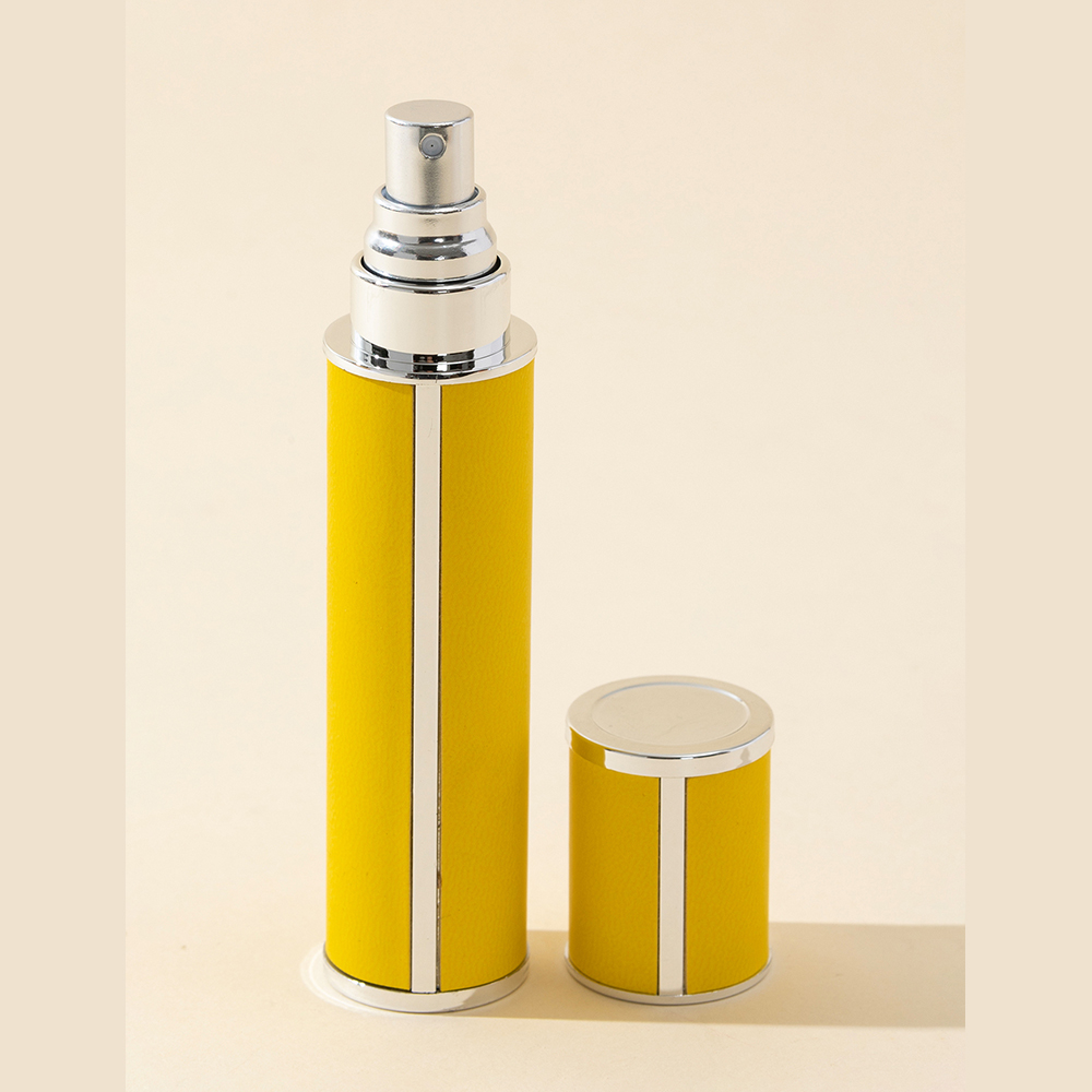 Atomiseur de parfum de voyage étanche de 10ml, mini distributeur de colonnes portable et réapprobable, bouteille intérieure en verre, 1 pièce: YELLOW