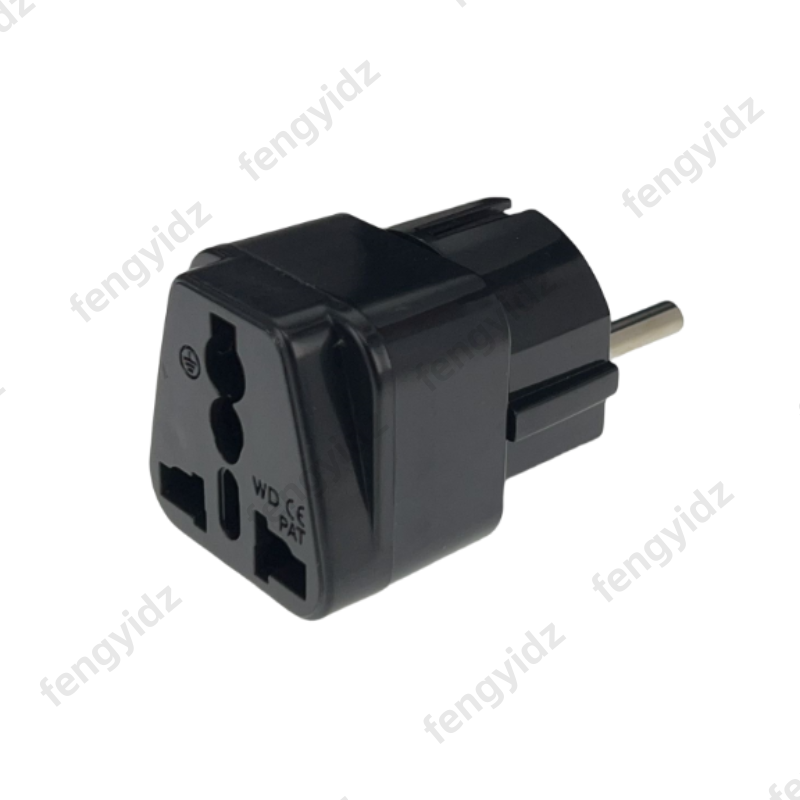 EU Stecker Adapter Universal- UK AU uns Zu EU KR Steckdose Konverter 16A 250V Spanien Frankreich Russland Reise Adapter steckdose AC Steckdose: Schwarz