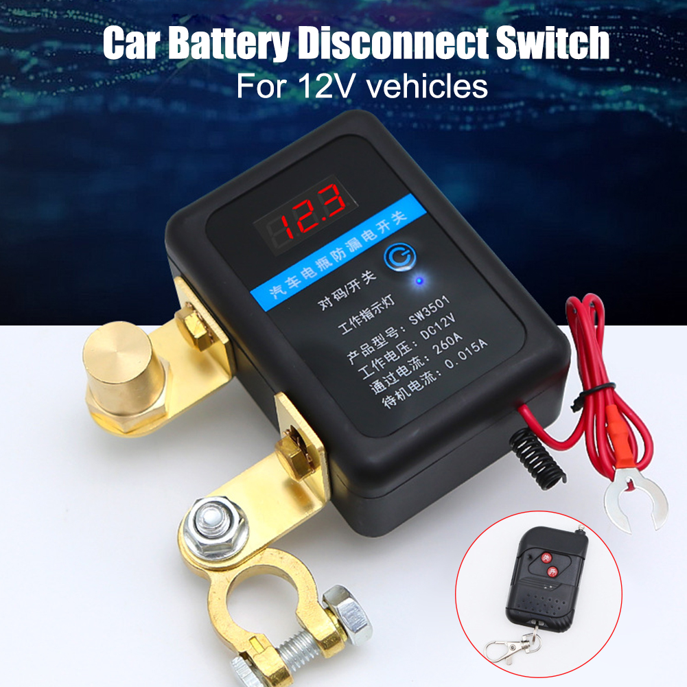 Remote Battery Disconnect Switch 12V 260A Kill Switch Automatic Power Off Prevent Battery Drain with Remote for Car Truck SUV