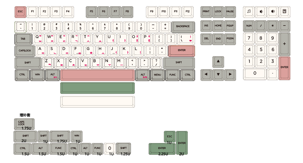 XDA-Conjunto de teclas para teclado, juego de teclas de color gris y Beige, grueso, PBT, para gh60 poker 87 tkl 9009 ansi xd64 bm60 xd68 bm65 bm68, japonés RU, V2 104: V2 9009 Set KR x1