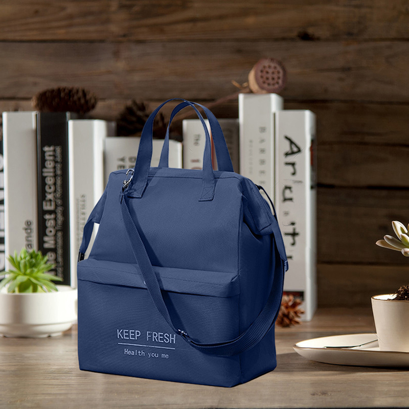 La borsa da pranzo alla moda stampata con lettera portatile mantiene la borsa riutilizzabile termica più fresca isolata con tracolla staccabile