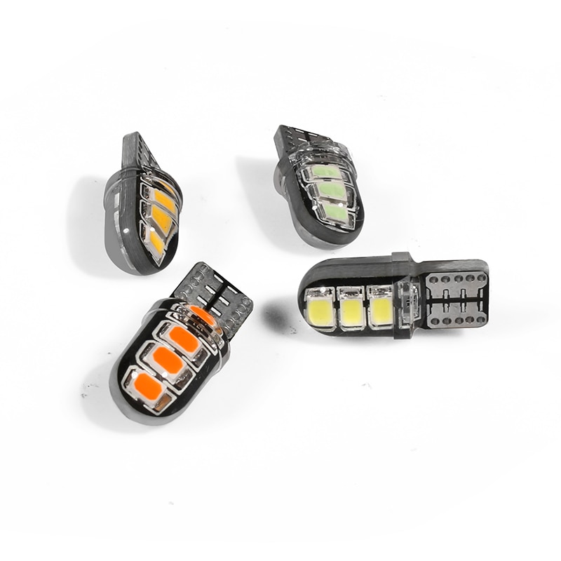 10 kpl  t10 led canbus auton valo 194 168 w5w led parkkivalon polttimo 6 smd silikageeli led automaattinen kiila välyslamppu instrumenttilamppu