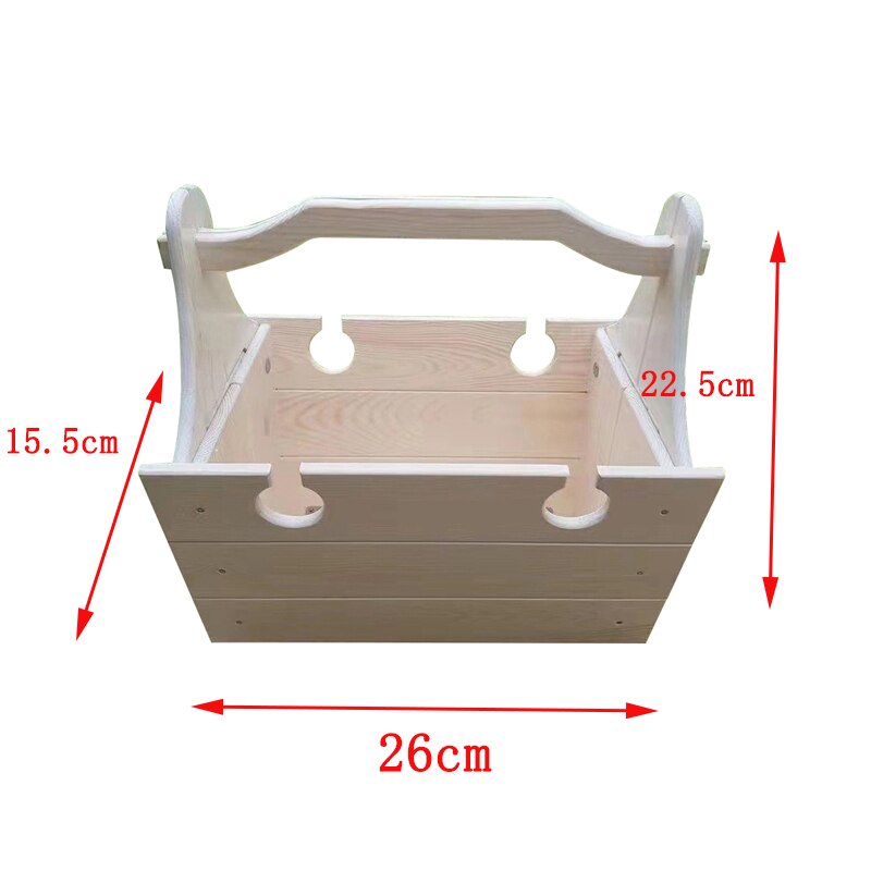 Holz Im Freien Klapptisch Strand Camping Picknick Korb Tisch Im Freien Picknick Tisch Obst Snack Korb Picknick Lagerung Korb✈✈✈: Small-light color