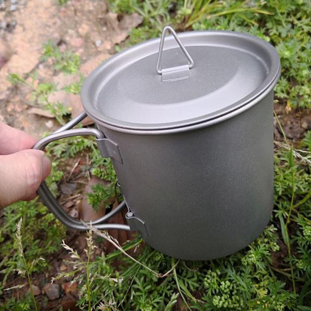 62 ml/400 ml Titanium Pot Titanium Water Mok Cup Ronde Wijn Cup Outdoor Camping Pot Koken Potten Picknick portable Kom