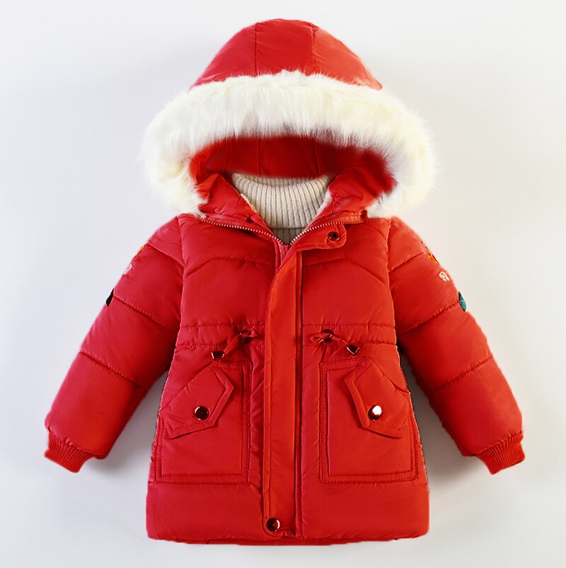 Neue Jahr 2022 Mädchen Mäntel Langarm Mit Kapuze Unten Jacke Für Kleinkind Mädchen Kleidung freundlicher Verdicken Winter Oberbekleidung 4-6 jahre: rot / 6