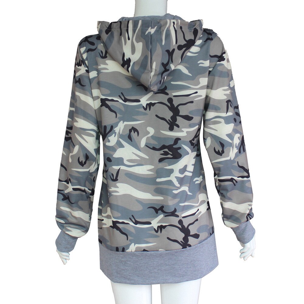Dames camouflage print hoodie met zak capuchon trui tops dames sweatshirt moletom feminino