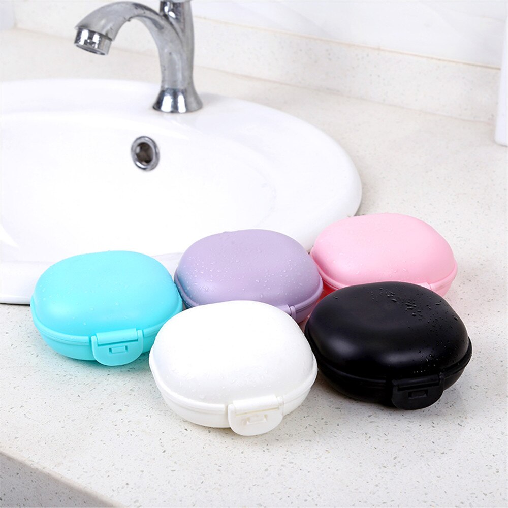 carré Mini boîte à savon salle de bains plat plaque Case maison douche voyage titulaire conteneur mignon 401